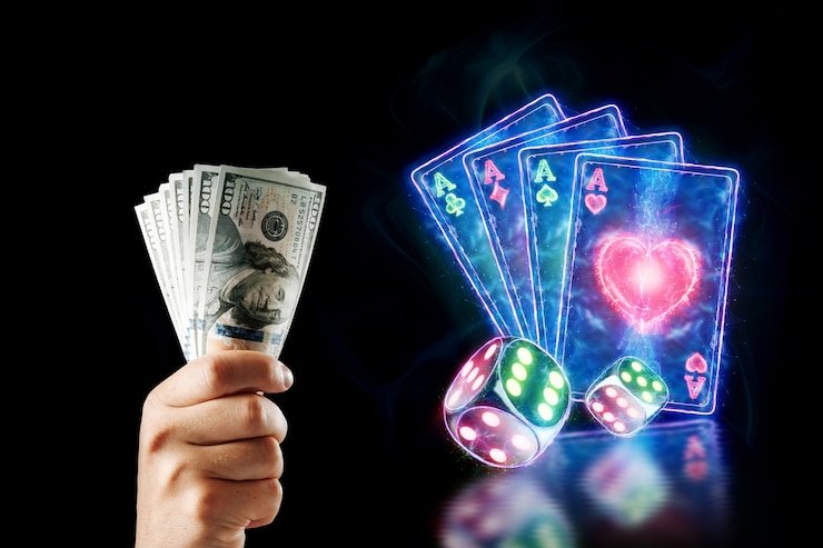 Ilustrasi pengguna rvip2 sedang memeriksa setoran minimal melalui perangkat mobile