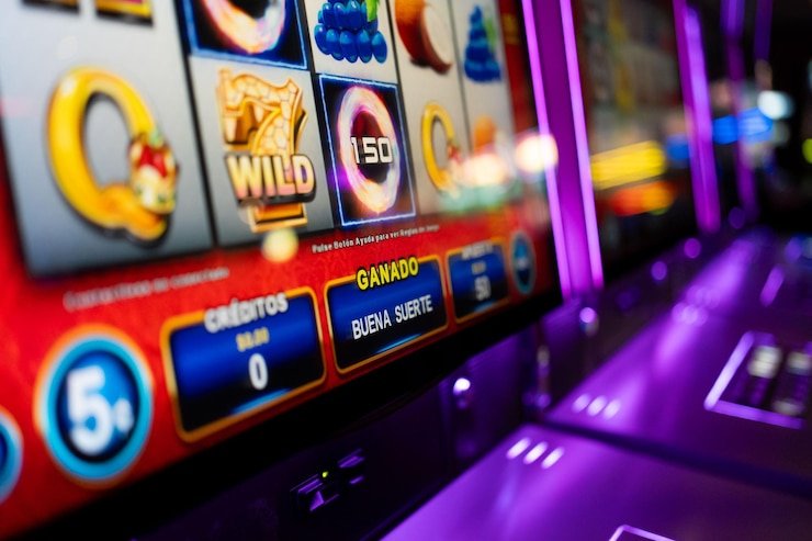 Mesin slot modern dengan tema visual futuristik dan penuh warna